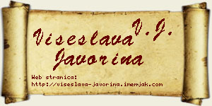 Višeslava Javorina vizit kartica